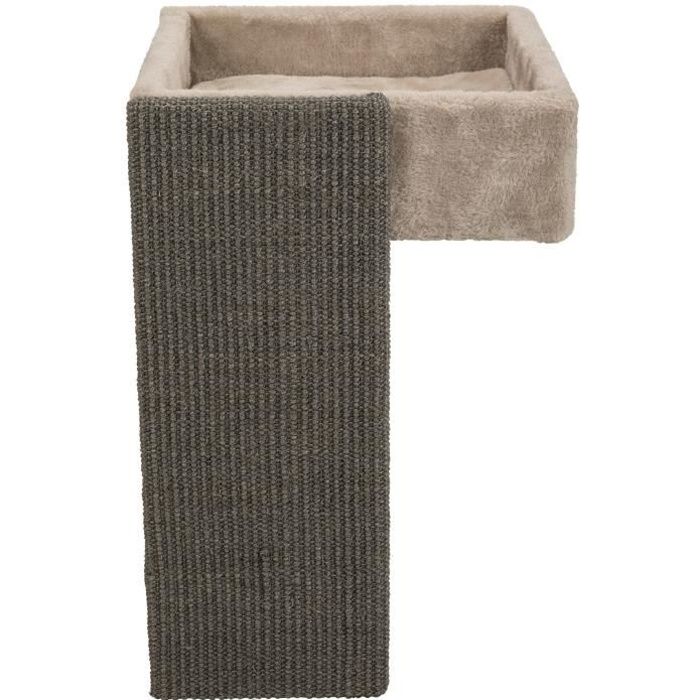 TRIXIE Lit pour étagères avec griffoir - 33 x 48 x 37 cm - Beige et gris - Pour chat