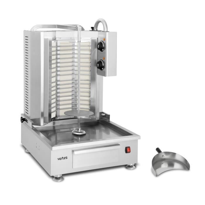 Vertes Schawarma Grill (acier inoxydable, puissance 4800 Watt, 2 zones de chauffage, 50 - 300°C plage de température)