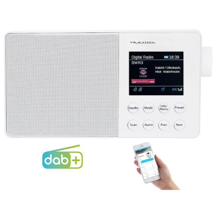 Radio mobile numérique DAB+/FM 6W avec bluetooth & écran couleur DOR-310 - Blanc