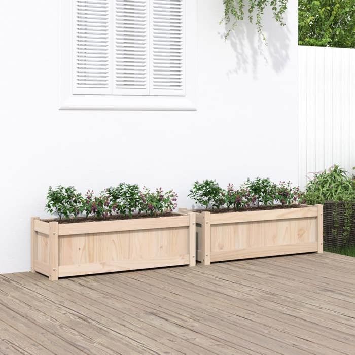 vidaXL Jardinières 2 pcs Bois de Pin Massif