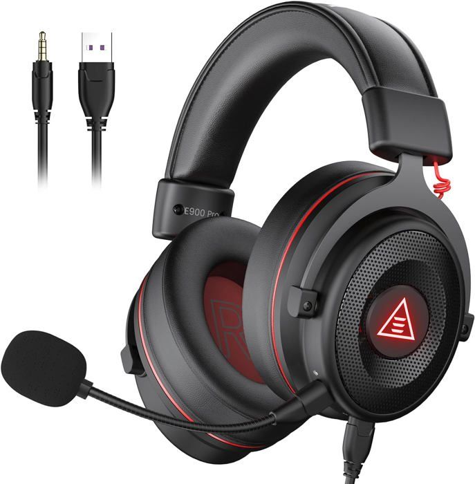 Casque Gaming ENHANCE Scoria USB 7.1 Surround - Son Immersif, Vibrations Réglables, LED 5 Couleurs, Micro Rétractable PC/PS4