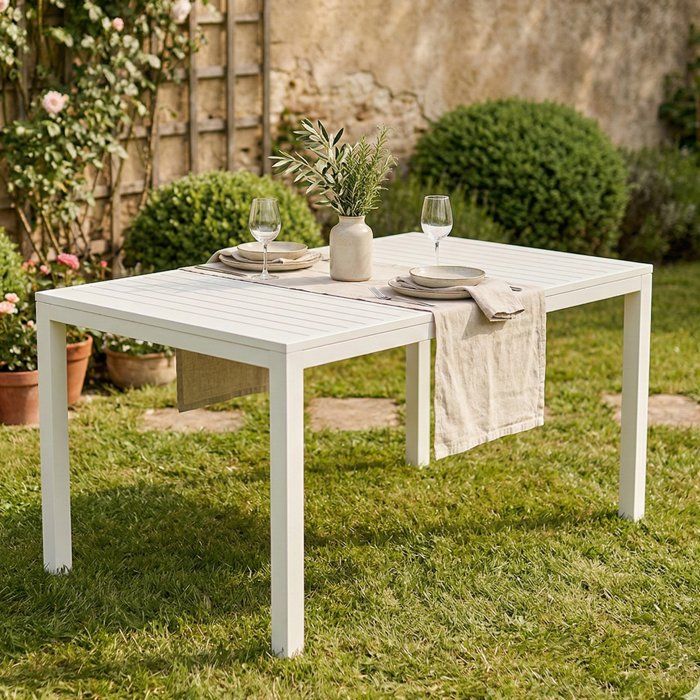 Table dextérieur Danastas - Dmora - En PVC - Blanc 150x90h72 cm Table dextérieur Danastas - Dmora - En PVC - Blanc 150x90h72 cm