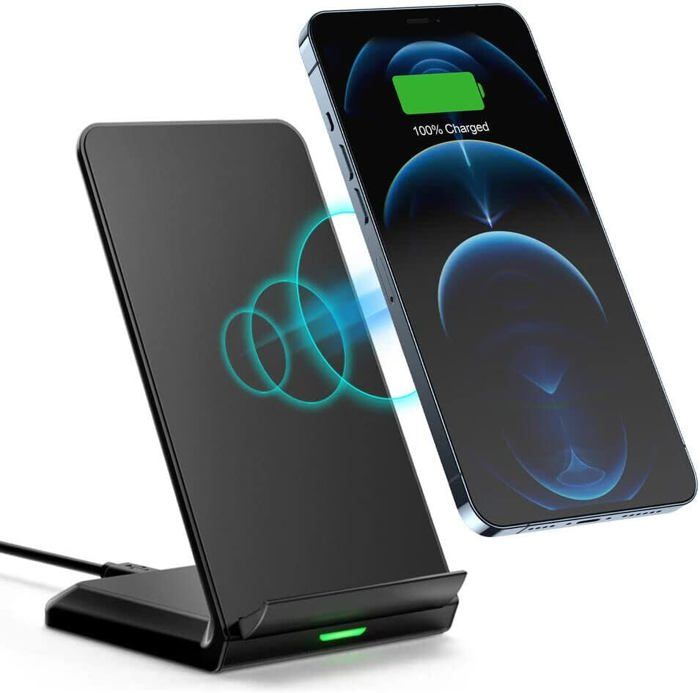 Support de Charge Rapide Sans Fil pour Voiture InnovaGoods Noir Support de Charge Rapide Sans Fil pour Voiture InnovaGoods Noir