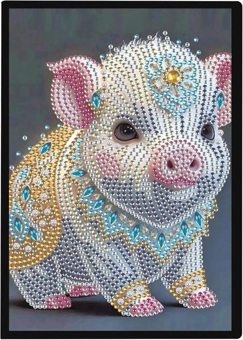 Broderie Diamant - Bébé Cochon et Fraise