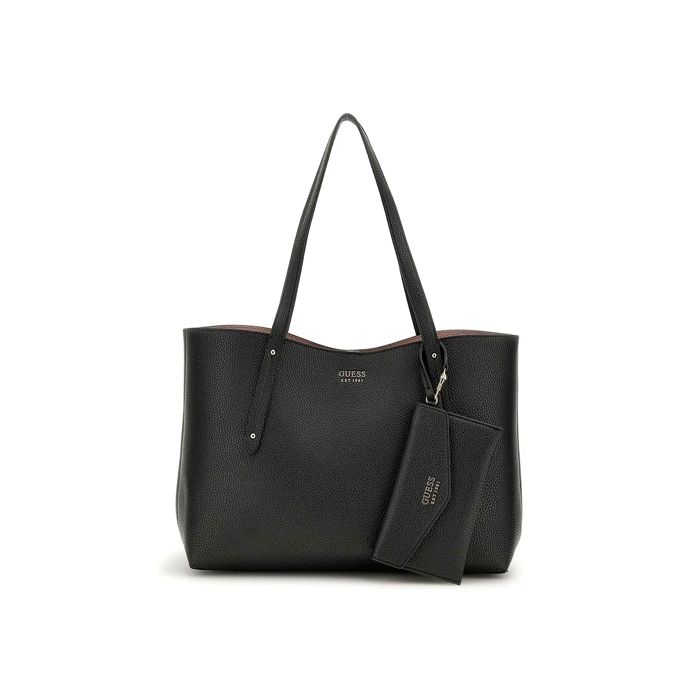 Sac shopper - GUESS - Brenton Tote - Noir - 100% polyuréthane - Compartiment spacieux