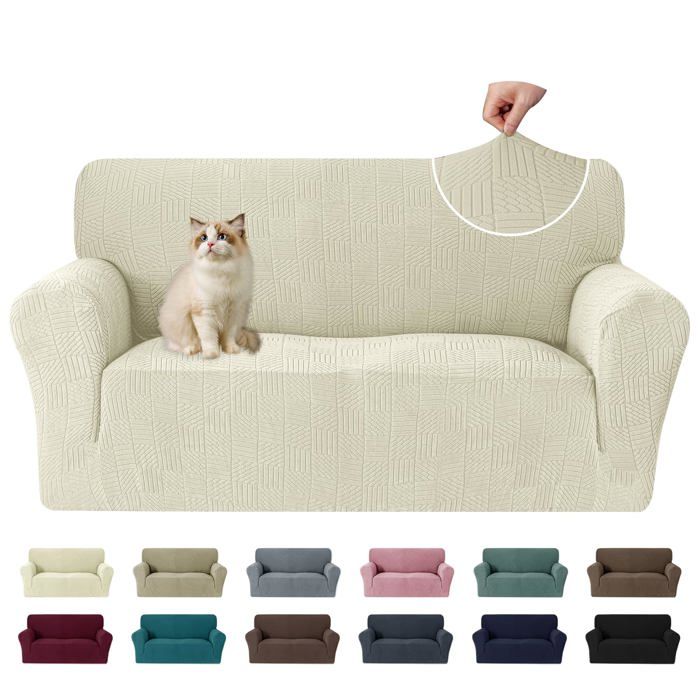 Ystyle Housse Canapé 2 Places Universelle Housse Canape Protection Chat Chiens Griffures Beige