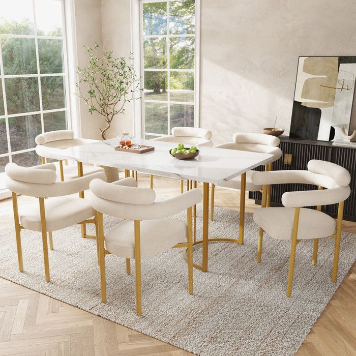 Chaises de salle à manger - Lot de 6 - Daim beige - Confort ergonomique - Pieds en métal