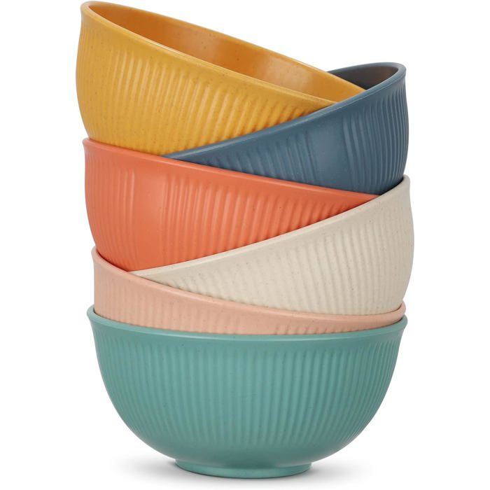 LOVYANXUE Saladier En Fibre De Bambou Avec Couverts - Grand Bol à Mélanger En Bambou Naturel De 24,9 Cm Avec Couverts Avec Couvercle, Cuillère Et Fourchette Pour Fruits, Salades Et Légumes