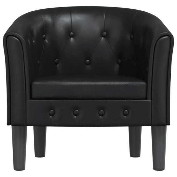 CLARENCE® Fauteuil cabriolet/Chaise de salon - Pour TV - noir similicuir LV5443