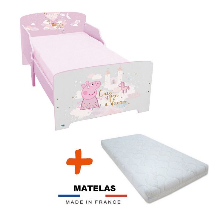 Lit enfant Peppa Pig - 70x140 cm - Multicolore - Sommier et matelas inclus - 1 place Lit enfant Peppa Pig - 70x140 cm - Multicolore - Sommier et matelas inclus - 1 place