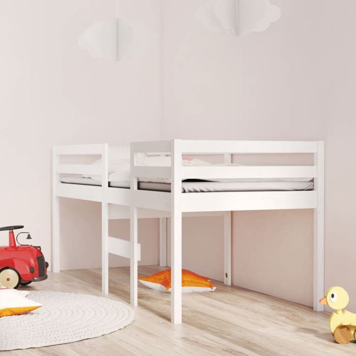 Lit pour enfants/Lit haut - 1 PLACE - Structure de lit - sans matelas - blanc 90x190 cm - bois de pin massif 8697760