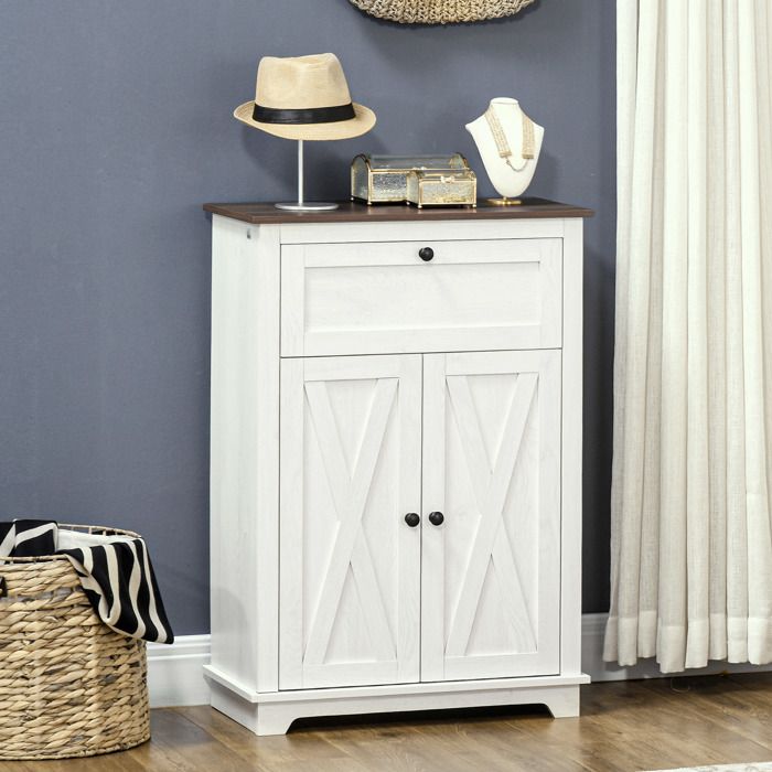 Buffet - AMBIANCE - 160 L x 37 B x 75H(cm) - Armoire de Rangement - Design Unique - avec 4 Portes et 3 Tiroirs - Maison