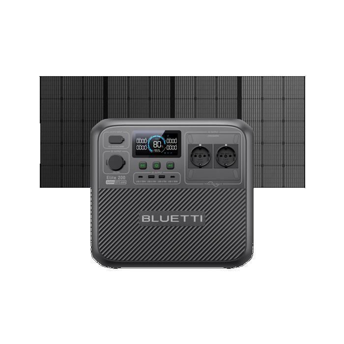 BLUETTI Elite 200 V2 Générateur Solaire 20736Wh 2600 W avec 350W Panneau solaire pour Voyage Domestique Camping-Car