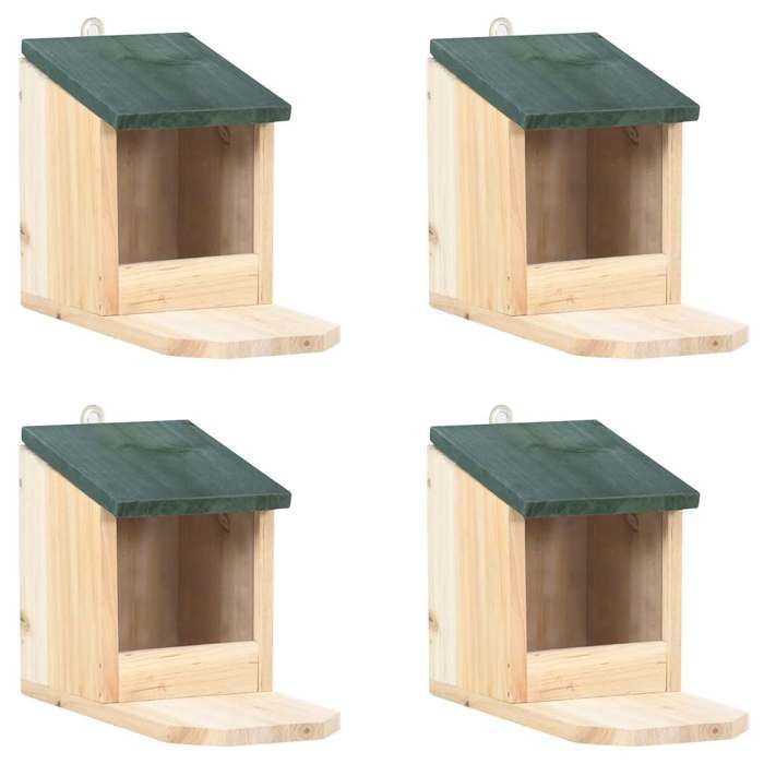 Maison pour écureuils en bois - vidaXL - Bois de sapin - 12x23x17 5 cm - Toit articulé - PVC protecteur - Lot de 4