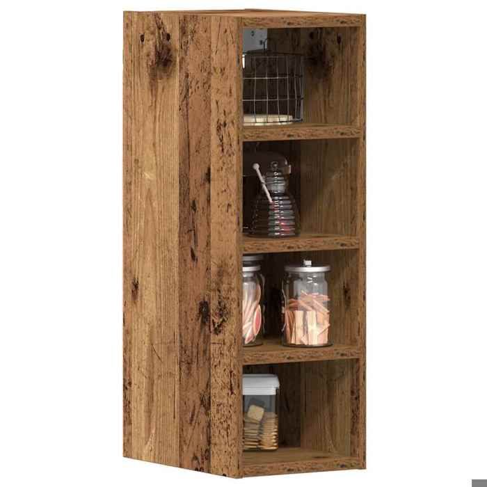 SALE 2026 Placard suisine Brun - Armoire suspendue Riga Bois ancien 20 x 295 x 60 cm - bois dingénierie PRO739327098