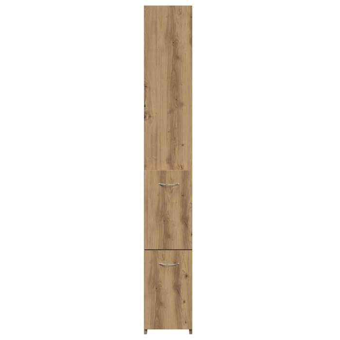 Armoire de salle de bain - MEUBLECHIC - Chêne artisanal - 25x25x170 cm - Bois dingénierie - Grand espace de rangement