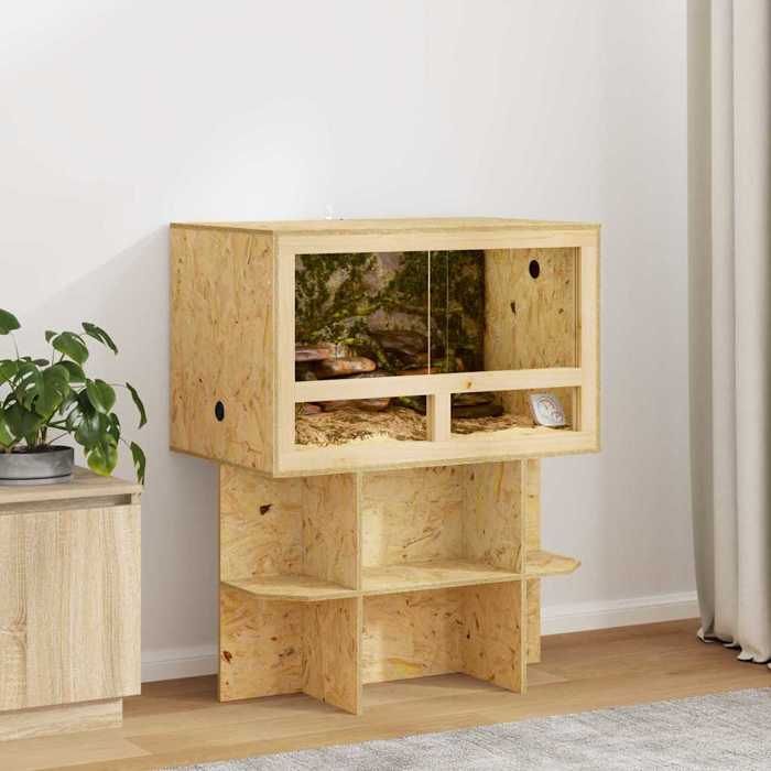 Marron Terrarium Durable - Résistant aux rayures - Marron 80 x 50 x 50 cm OSB A2751