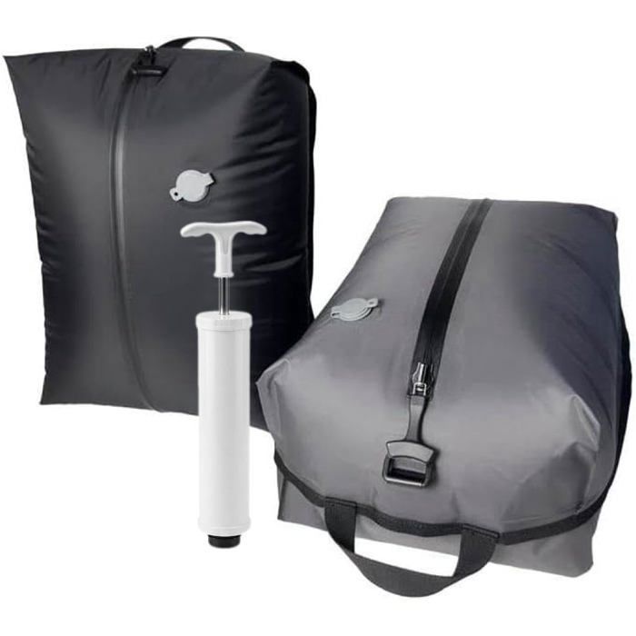 NOVAGO 2 Sacs Compression Sous Vide Voyage 18L avec Pompe Manuelle - Housse de Rangement Réutilisable en Nylon TPU - Étanchéité IP67