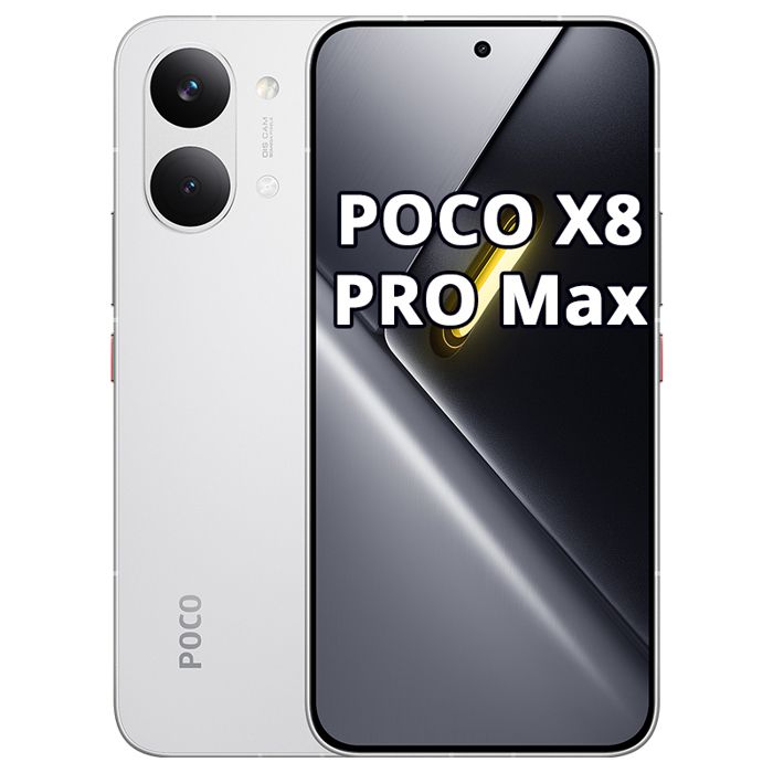 Smartphone - POCO - X8 Pro Max - 12 Go RAM - 256 Go ROM Blanc - Écran AMOLED 683 pouces 120 Hz