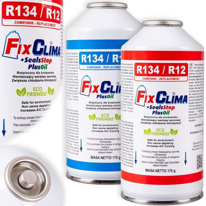 GAZ DE CLIMATISATION R134A RÉFRIGÉRANT + PRODUIT DÉTANCHÉITÉ 3 EN 1 R134A