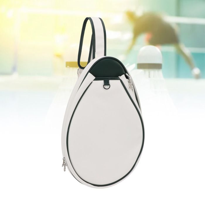 Sac de tennis blanc – Grand volume PU imperméable – pour enfants/adultes tennis/badminton