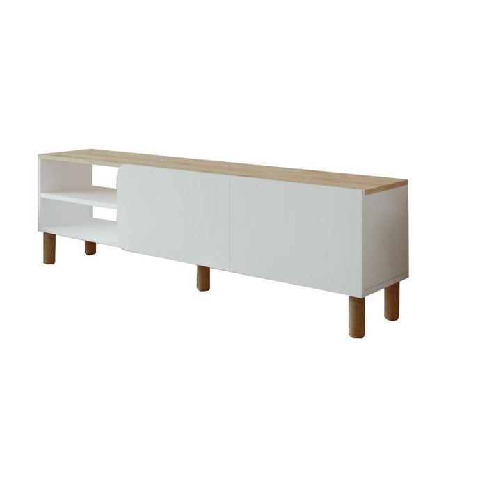 Meuble TV en bois River - 150 x 31 x 48 cm - Blanc Meuble TV en bois River - 150 x 31 x 48 cm - Blanc