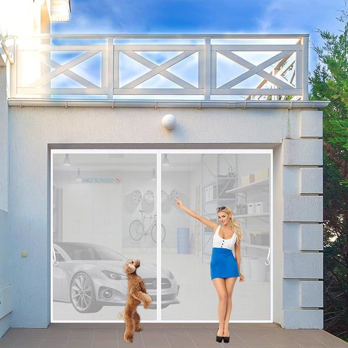 Moustiquaire Baie Vitree 225 x 240 cm Coulissante Rideaux Anti Mouches pour Porte Moustiquaire Porte Fenetre Aimantée Magnetique