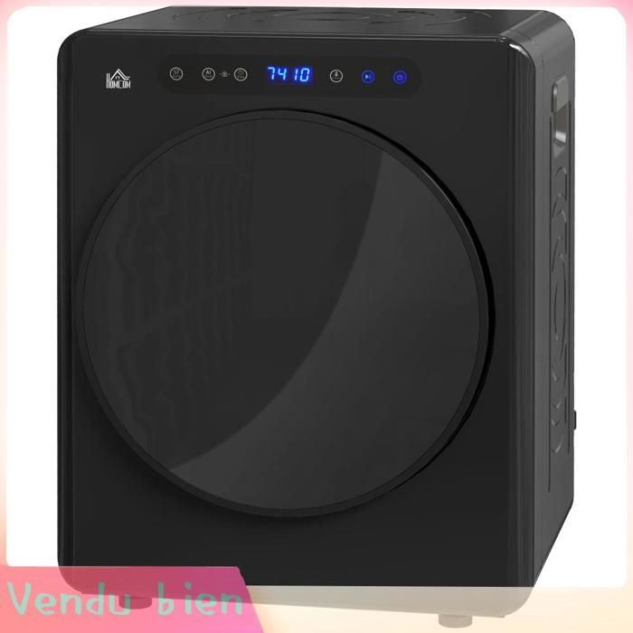LIA Sèche-linge électrique noir 1000W 3kg 6 modes minuterie inox - Garosa