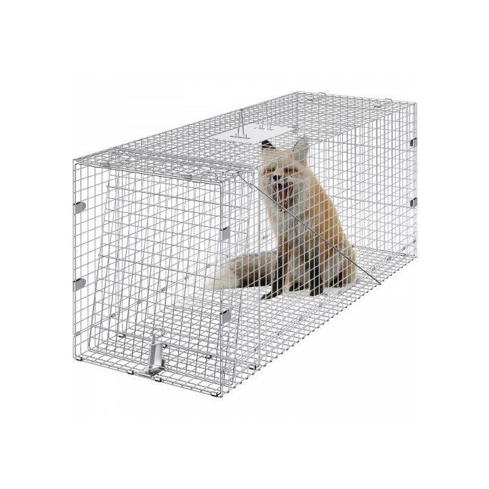 Piège pour Animaux Vivants 1067x406x457 mm cage trappe chat pliable galvanisé sans cruauté poignée