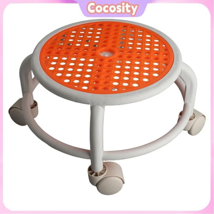 Cocosity siège à roulettes Cocosity Tabouret bas roulant Tour De Laminage à Basse Tabouret Confortable meuble tabouret Orange