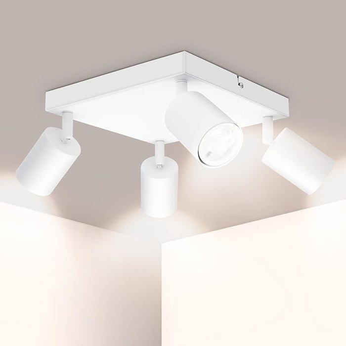 Spot Pfond GU10 Pfonnier 4 Spots Bnc Pfonnier Spot Orientable Carré Moderne Luminaire Carré 4 Spots Bnc