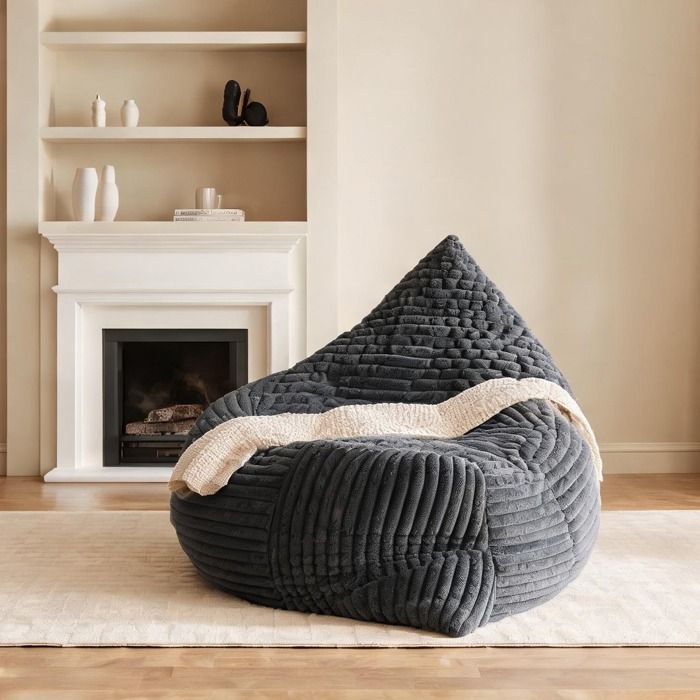 Pouf convertible 3-en-1 en flanelle gray-toned – fauteuil méridienne et lit d’appoint pour salon ou chambre