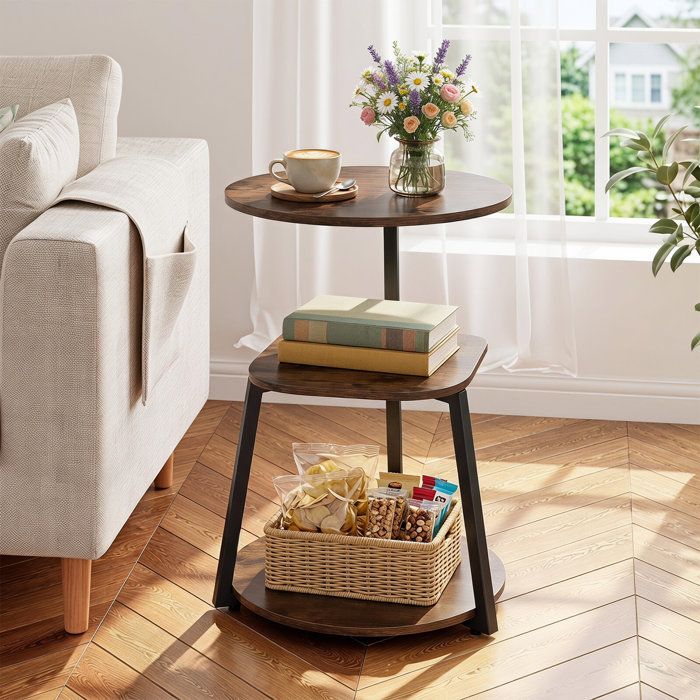 Table dappoint 3 niveaux 40 kg rangement pratique pour salon chambre ou coin lecture