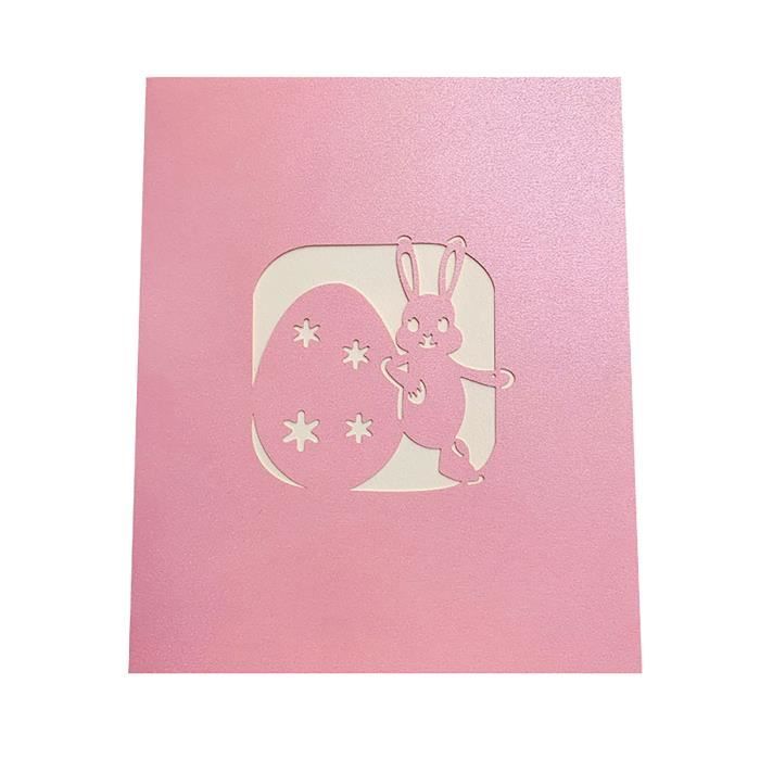 Carte De Vœux Pop-up 3D Avec œufs De Pâques, Lapin, Panier à Fleurs, Carte Faite à La Main Pour