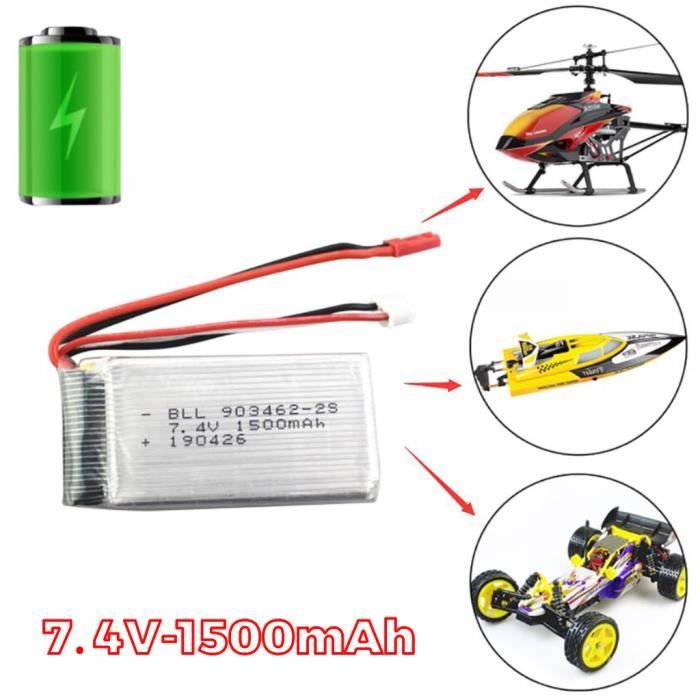 Batterie 1 à 3 haute puissance 7.4V 1100mAh Lipo pour drone WLtoys V262 V333 RC