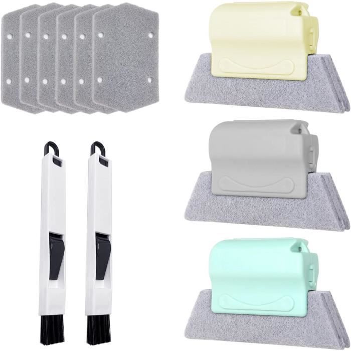 Lot De 9 Brosses Nettoyage Avec Tampon De Rechange Pour Fenêtres Et Surfaces
