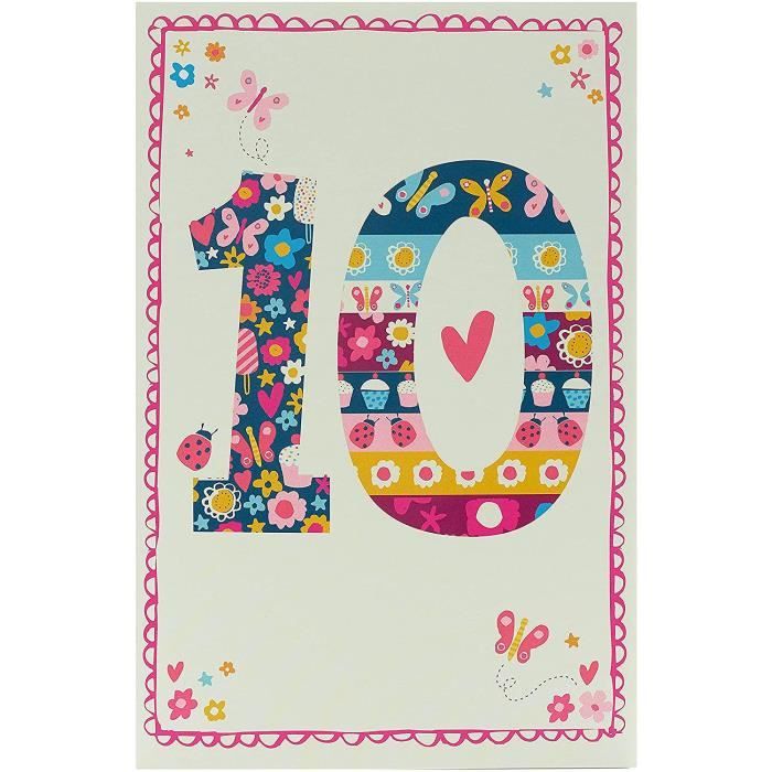 Multi 6794 0 1 Carte D Anniversaire 10 Ans Pour Fille 10 Ans 761 Cdiscount Beaux Arts Et Loisirs Creatifs