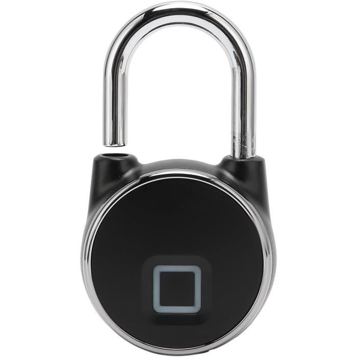 Cadenas à Empreintes Digitales Clé, Reconnaissance Rapide, Serrure électronique, Portable, Intelligent, IP65, étanche Pour Casier Pour Bureau (Noir
