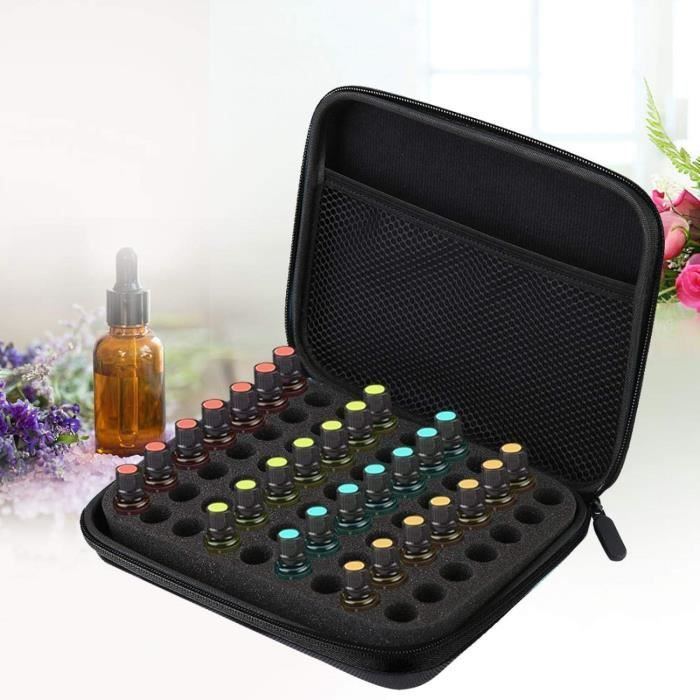 Étui De Transport Pour 9 Bouteilles D'Huiles Essentielles - Protection Antichoc - Mousse Épaisse - Polyester - Bleu