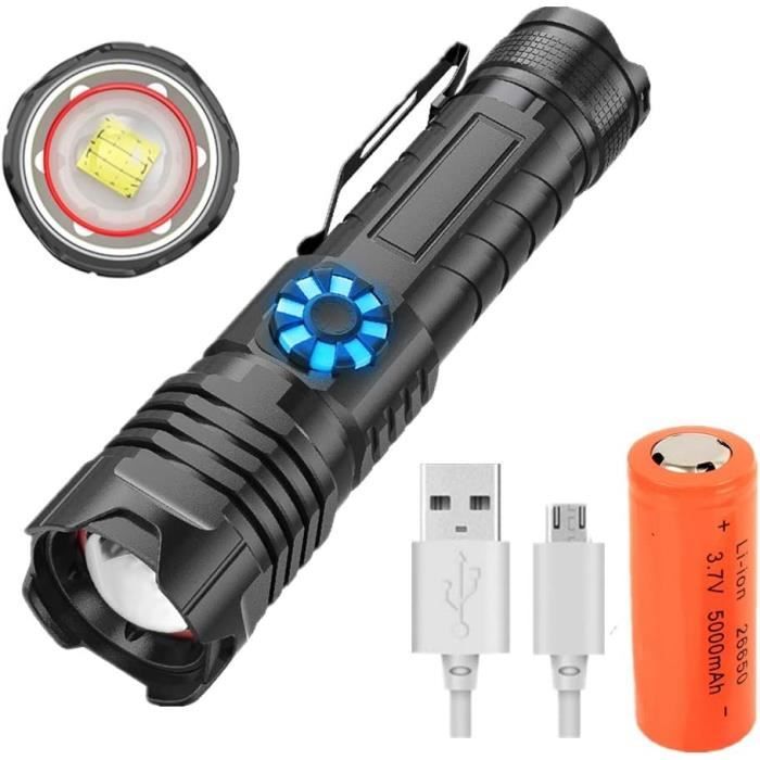 Mini lampe de poche LED injuste, torche de chasse, lampe aste USB, lampe-stylo  Zoom, batterie