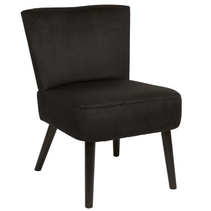 Fauteuil - HOME DECO FACTORY - GIULIA - Crapaud - Velours - Noir