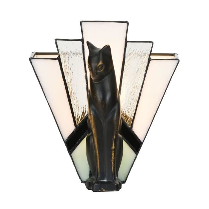 Coloured By Art - Tiffany Lampe - Lampe/sculpture Tiffany Chat Art Déco