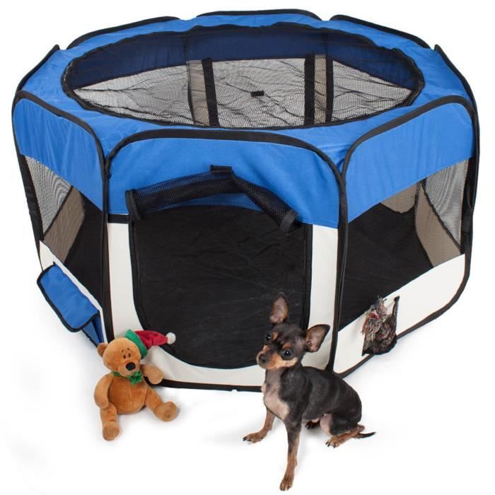 Enclos Pour Petit Animaux Bleu Parc Pour Chien Chat Lapin Animaux Pliable Cdiscount
