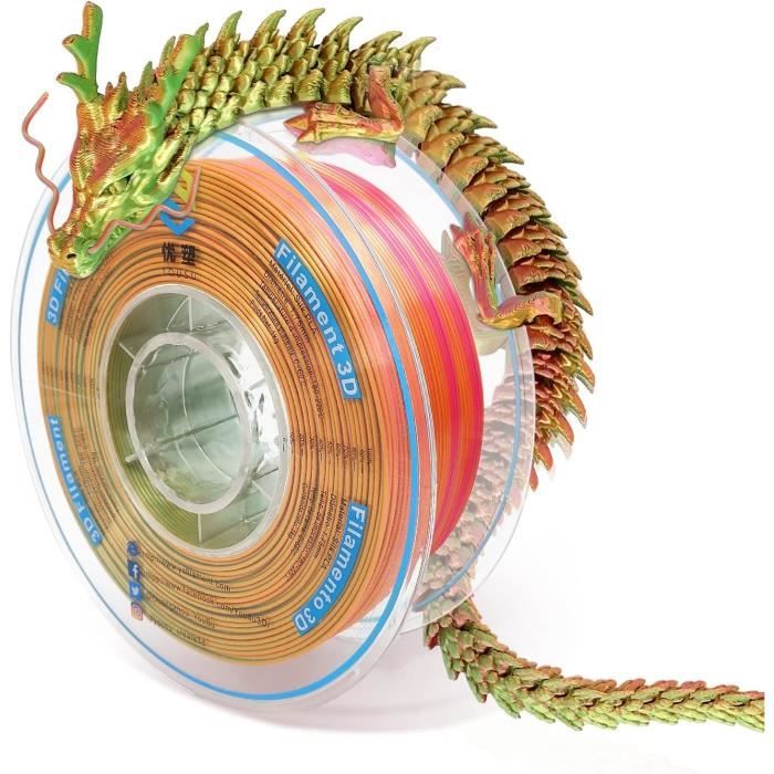 Tricolor PLA Filament,Filament 3D 1kg,Filament Triple Couleur 1.75mm (±  0.03mm),Soie Doré-Vert-Rose,[Z1121] - Cdiscount Informatique