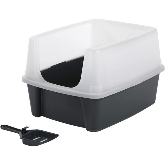 , Bac à litière avec rebord haut absence de projection de litière pelle incluse, bord haut