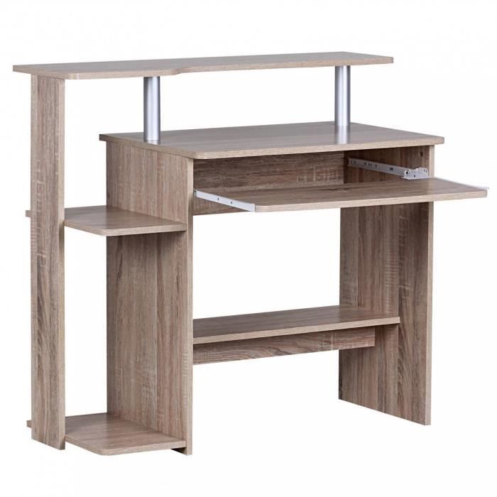 Meuble Informatique Vicco Odin - Sonoma - Avec Tiroir - Bureau D'appoint MDF - 77x45x35 Cm