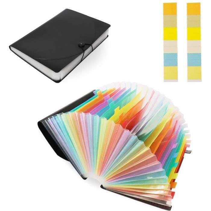 DoocliB Trieur 13 Compartiments A4, Dossier Rangement Documents, Classeur Trieur Avec Étiquettes, Rangement Des Papiers, Documents Et Présentations,pour Bureau, école, Maison (Noir