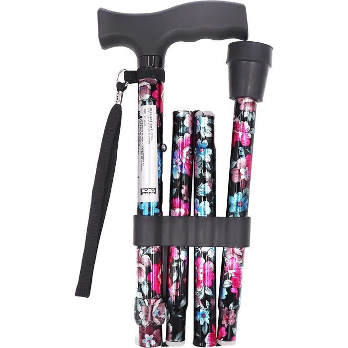 Canne De Marche Pliable OrtoPrime - Réglable En Aluminium, Design Ergonomique, Pour Homme Et Femme