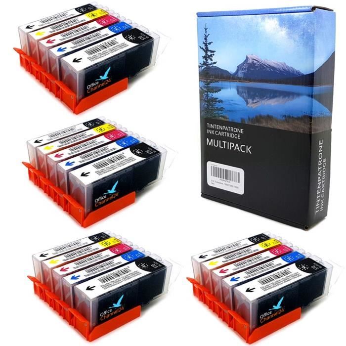 20 Cartouches D'encre (5 Sets) Compatible Canon PIXMA - MG5751, MG6853, TS5051, TS8051