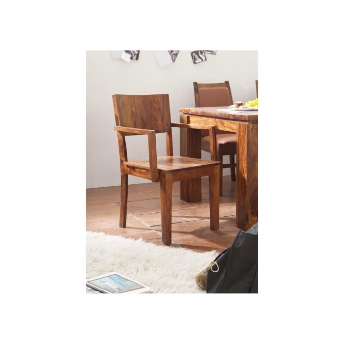 Chaise avec accoudoir/Fauteuil - Bois massif de palissandre laqué - METRO LIFE #168
